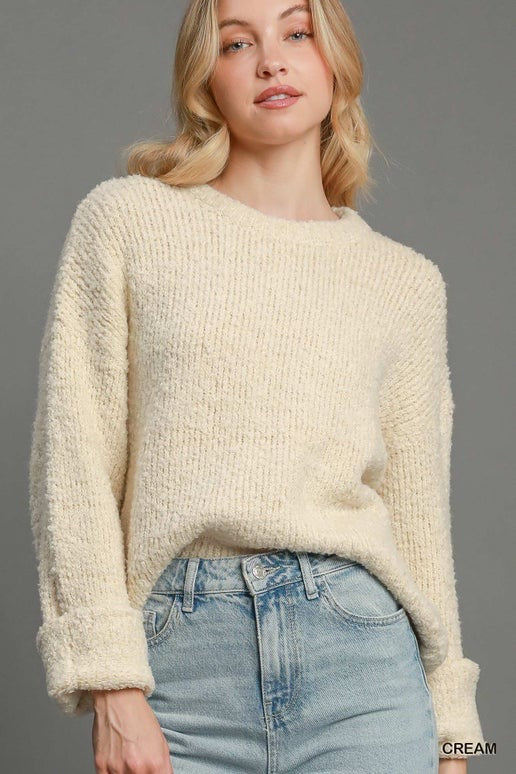 Cream Boucle Pullover Knit