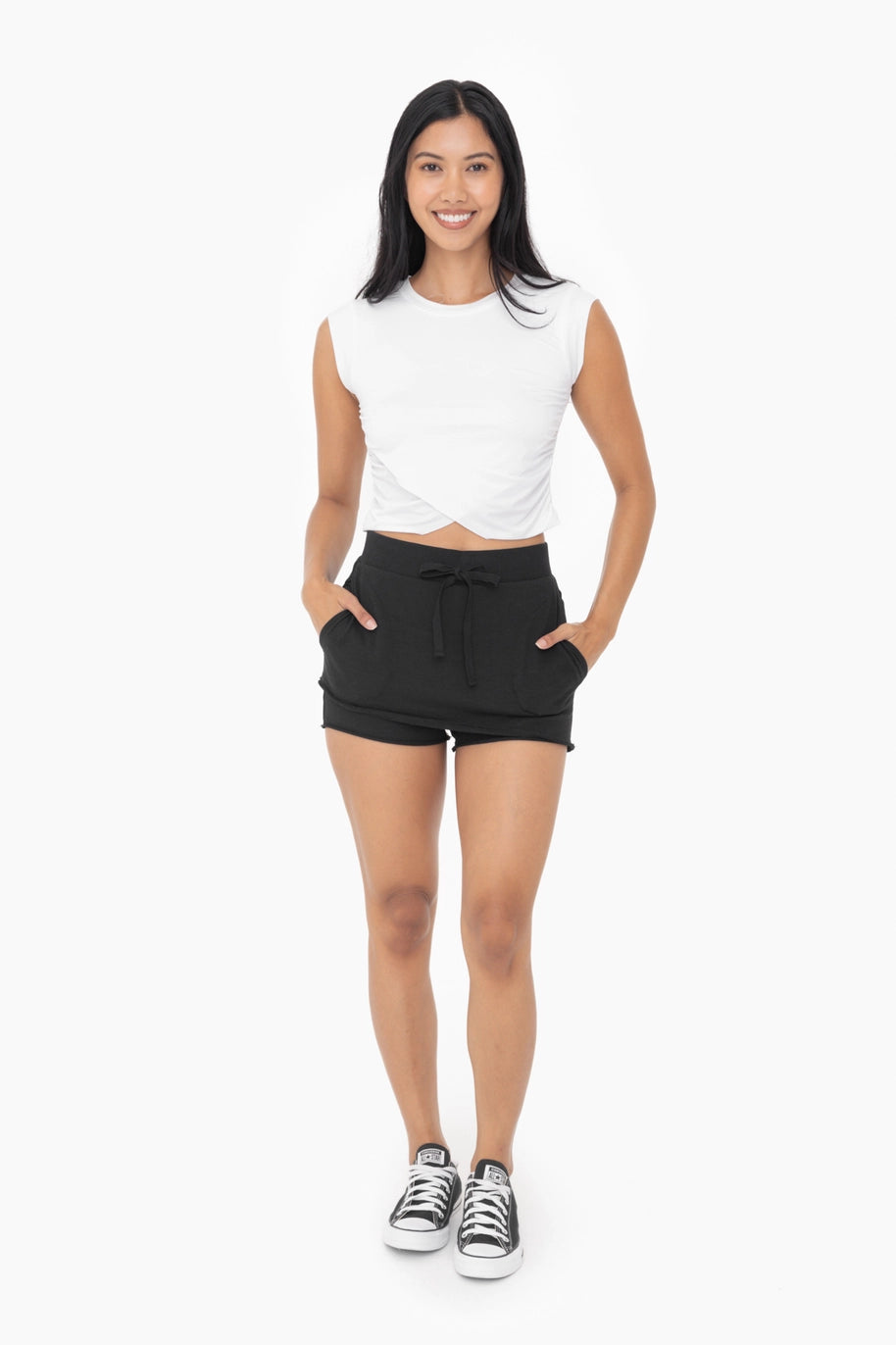 Raw Hem Active Skort