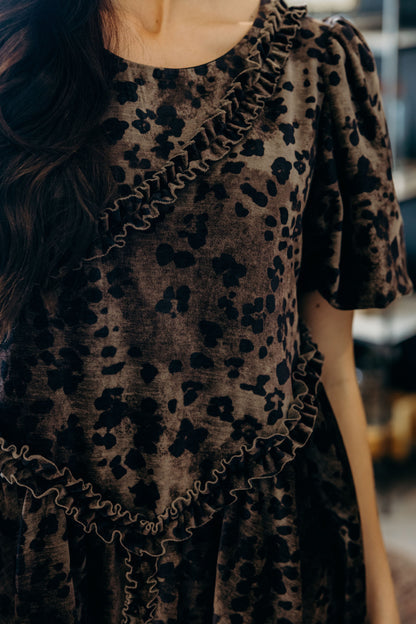 Safari Spots Ruffle Dress