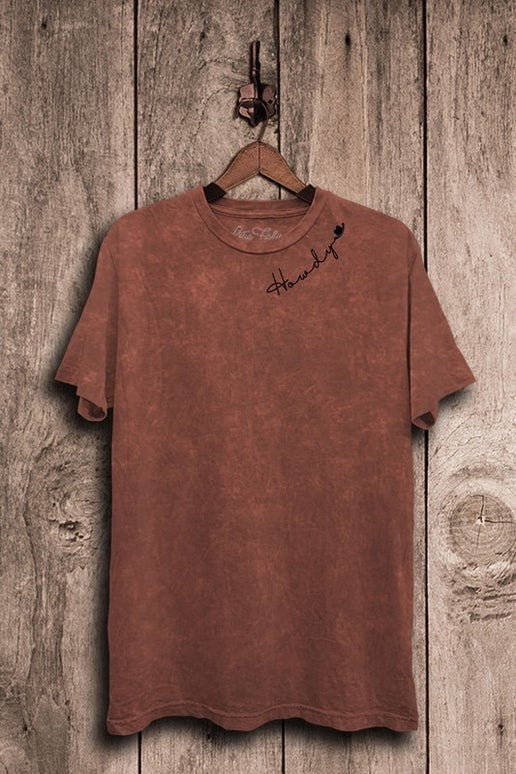 Howdy Mineral Wash Rust Tee