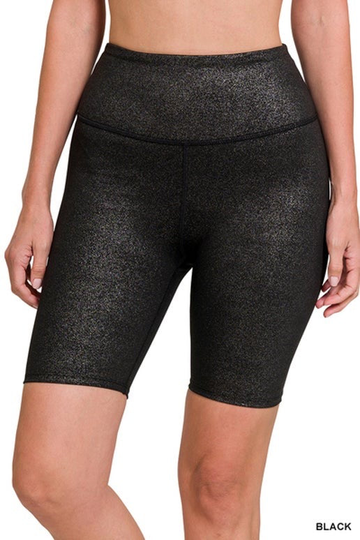 Glitter High Rise Biker Shorts