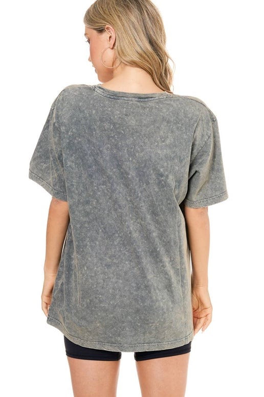 Denim Mineral Washed Boyfriend T-Shirt