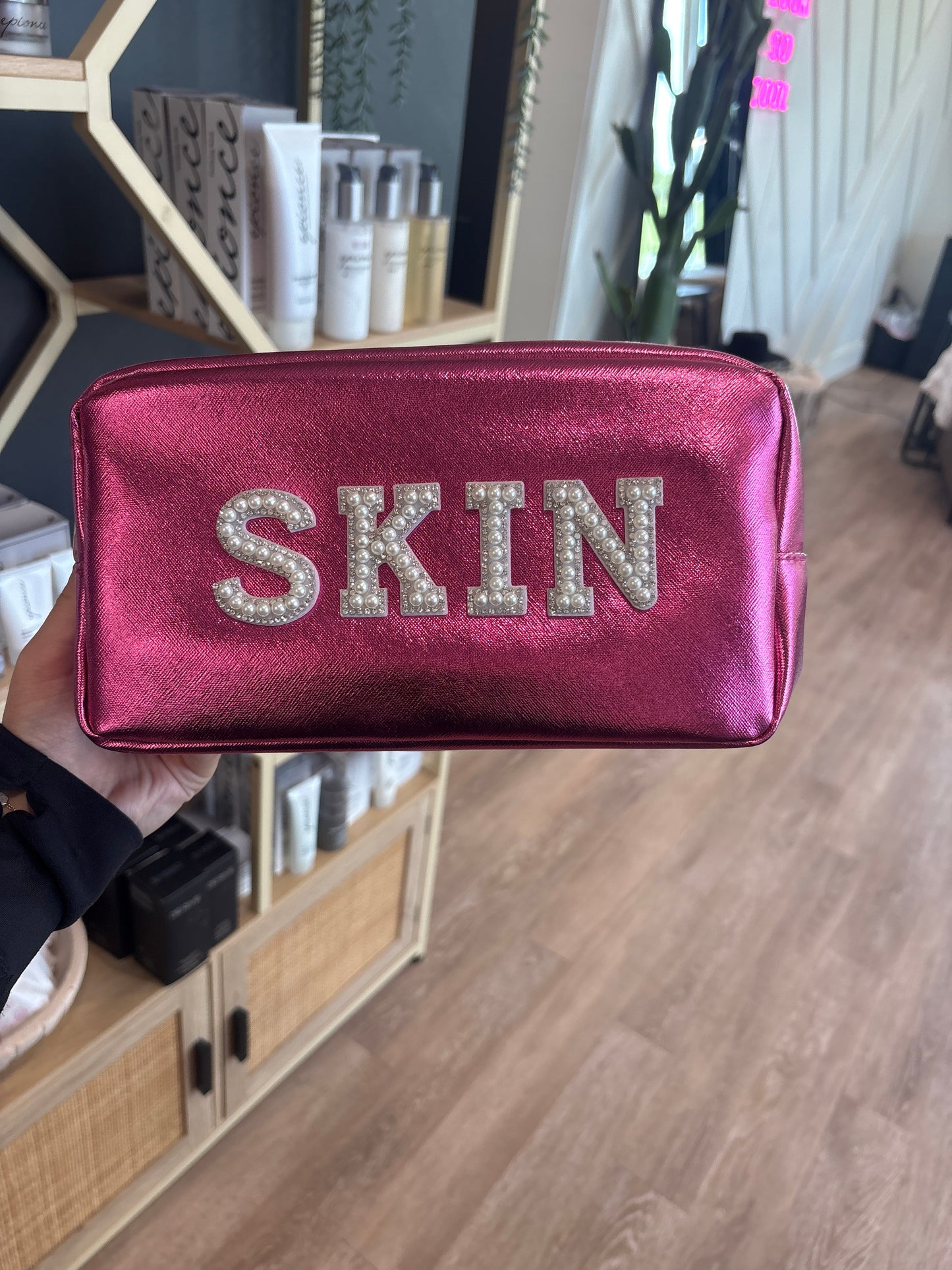 Metallic Pink Skin Bag