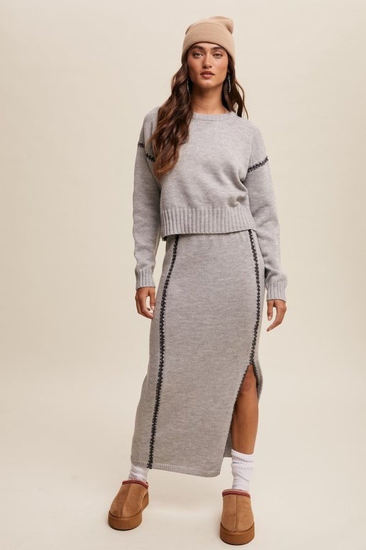 Heather Grey Knit Set