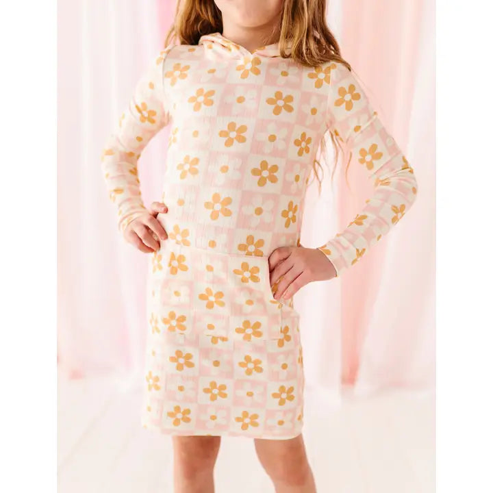 Daises Ribbed Hoodie Dress