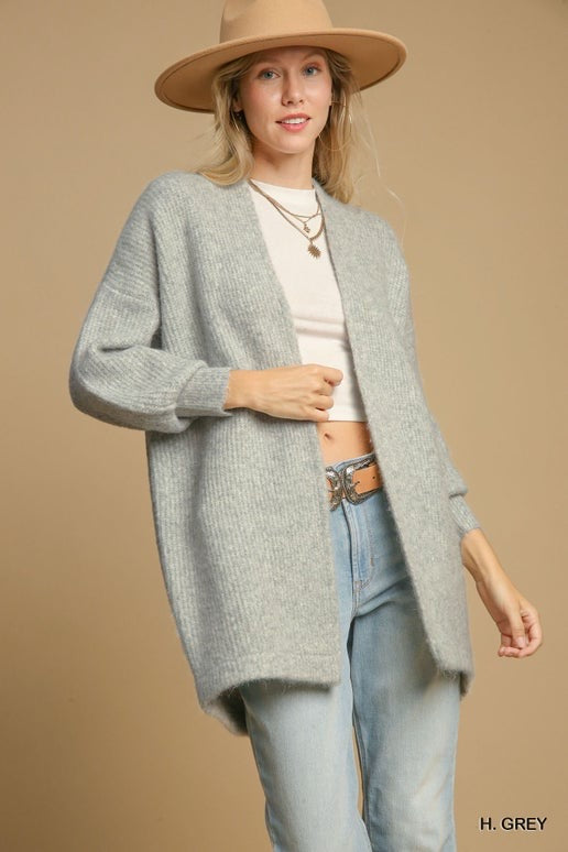 Heather grey wool cardigan