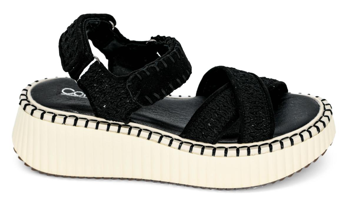 Black Woven Platform Sandal