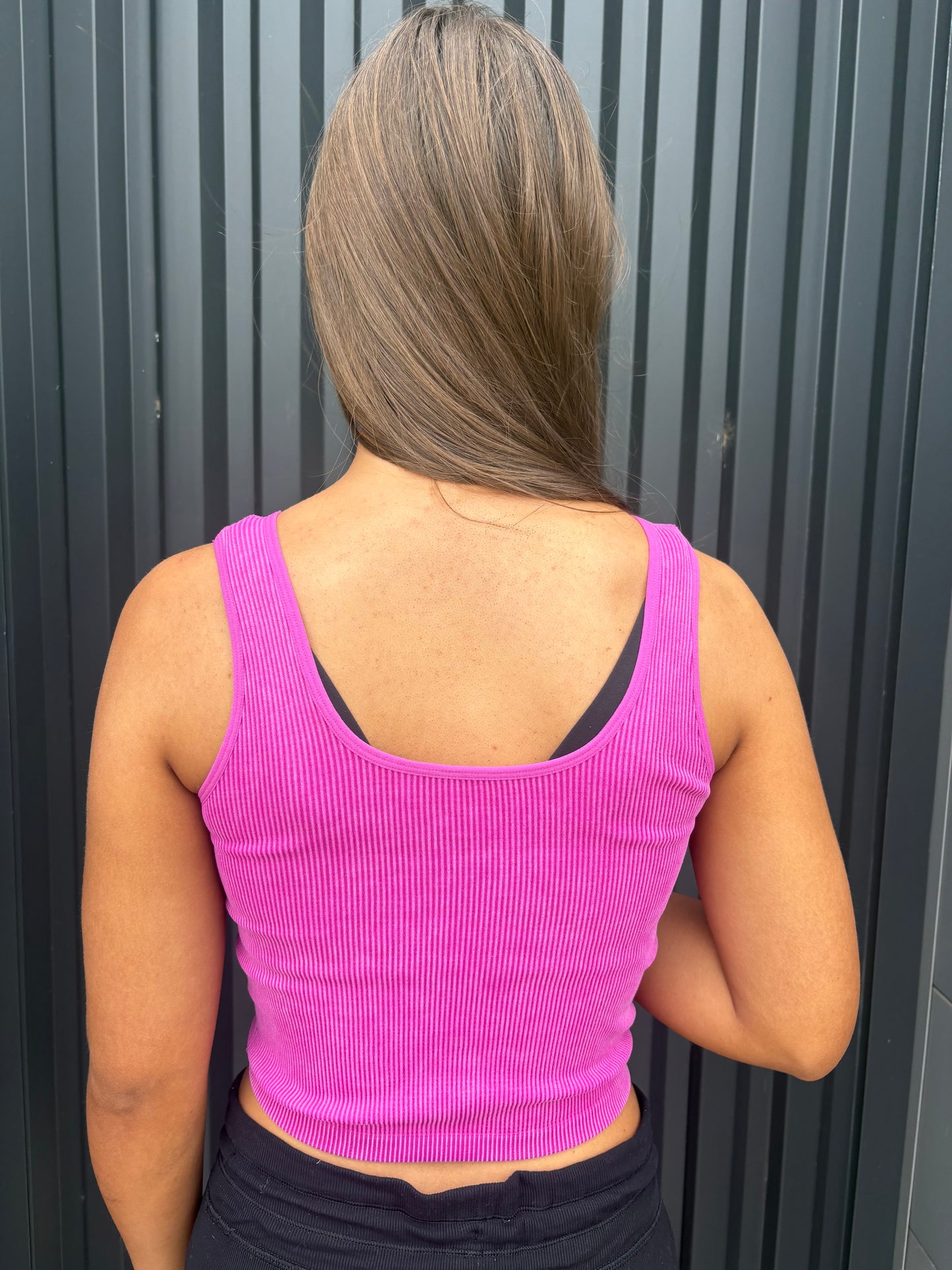 Stonewashed Reversible Ribbed Tank (multiple colors)