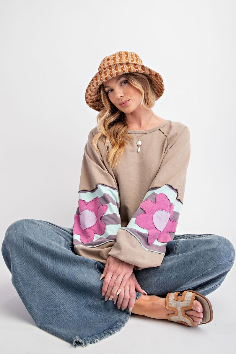 Mushroom Flower Patch Terry Knit Top