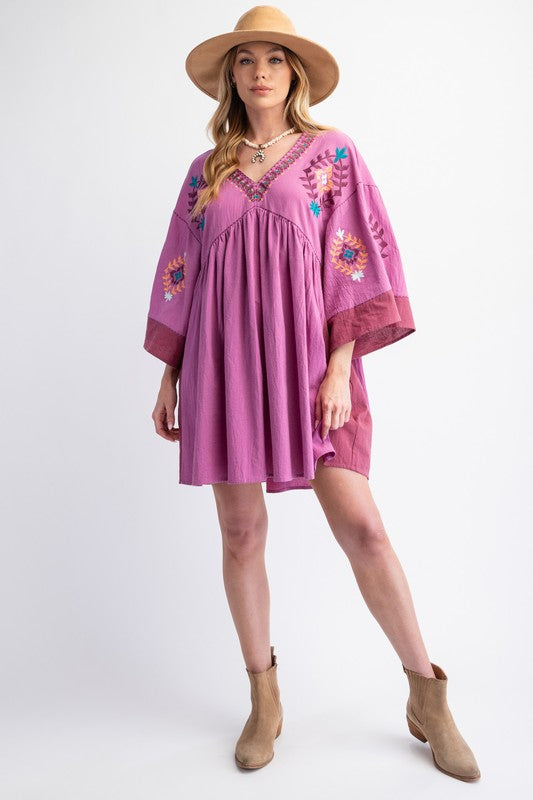 Orchid Embroidered Dress
