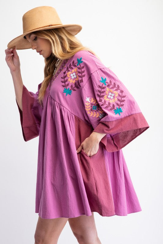 Orchid Embroidered Dress
