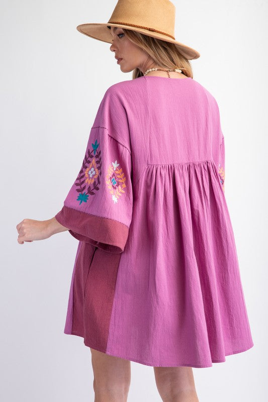Orchid Embroidered Dress