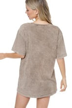Mocha Mineral Washed Boyfriend Tee