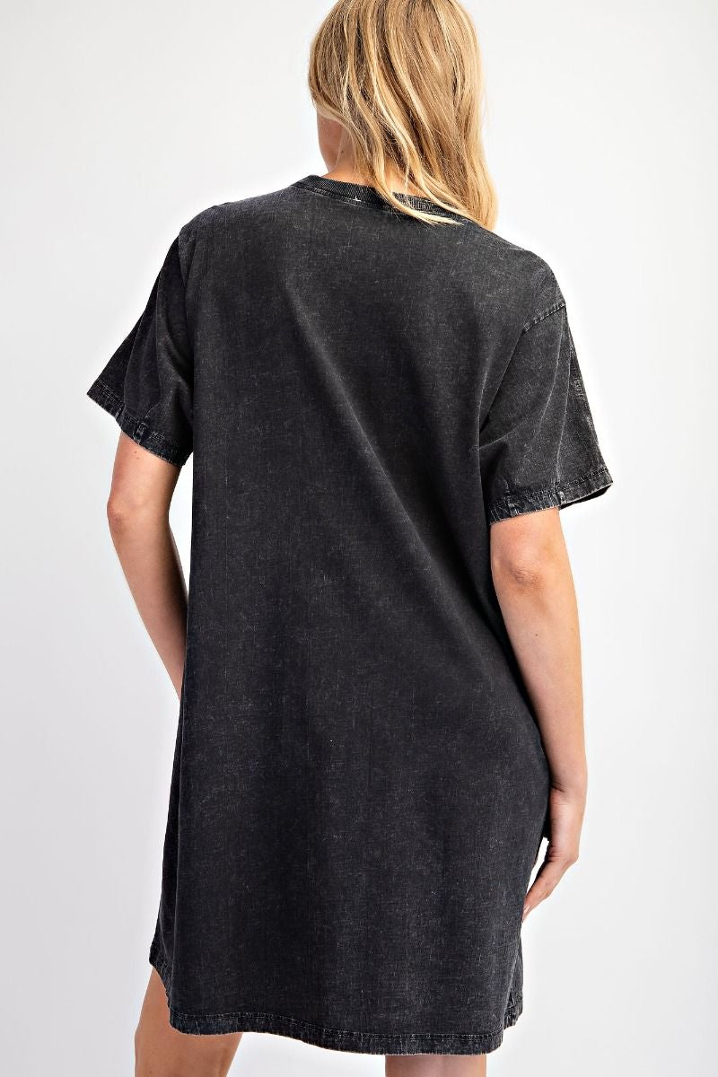 Multi-Color Rhinestone Black Tunic Dress