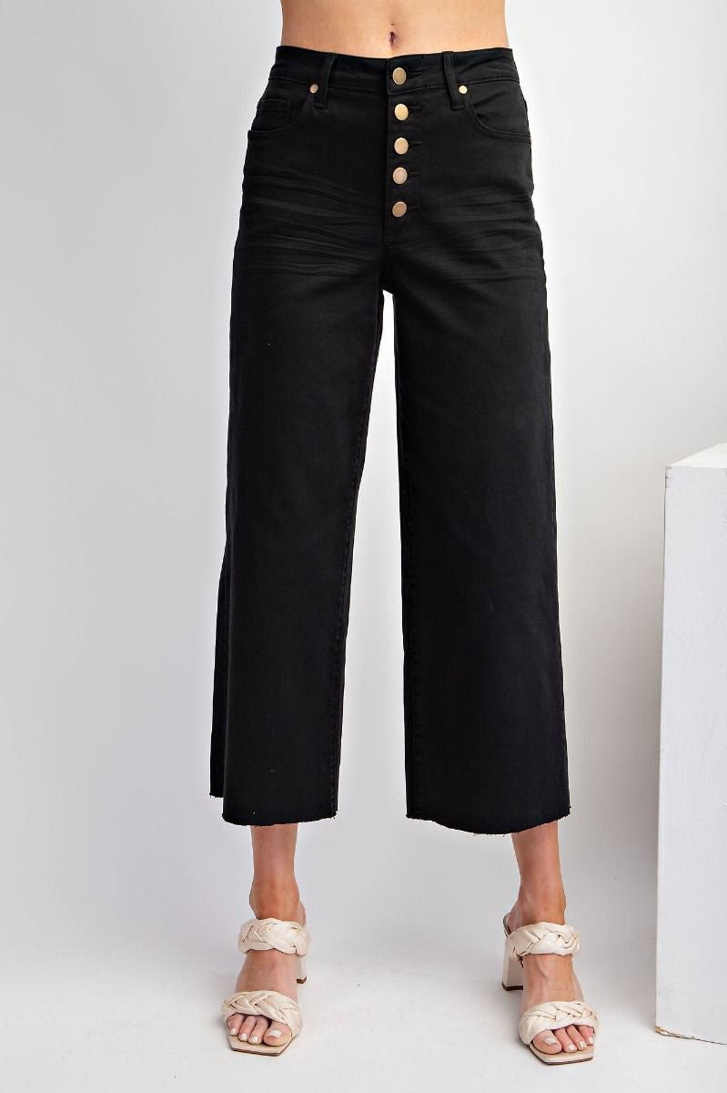 Button Front Crop Pant (multiple colors)