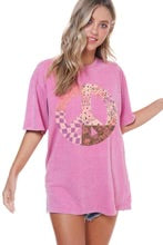 Pink Patchwork Peace Sign Tee