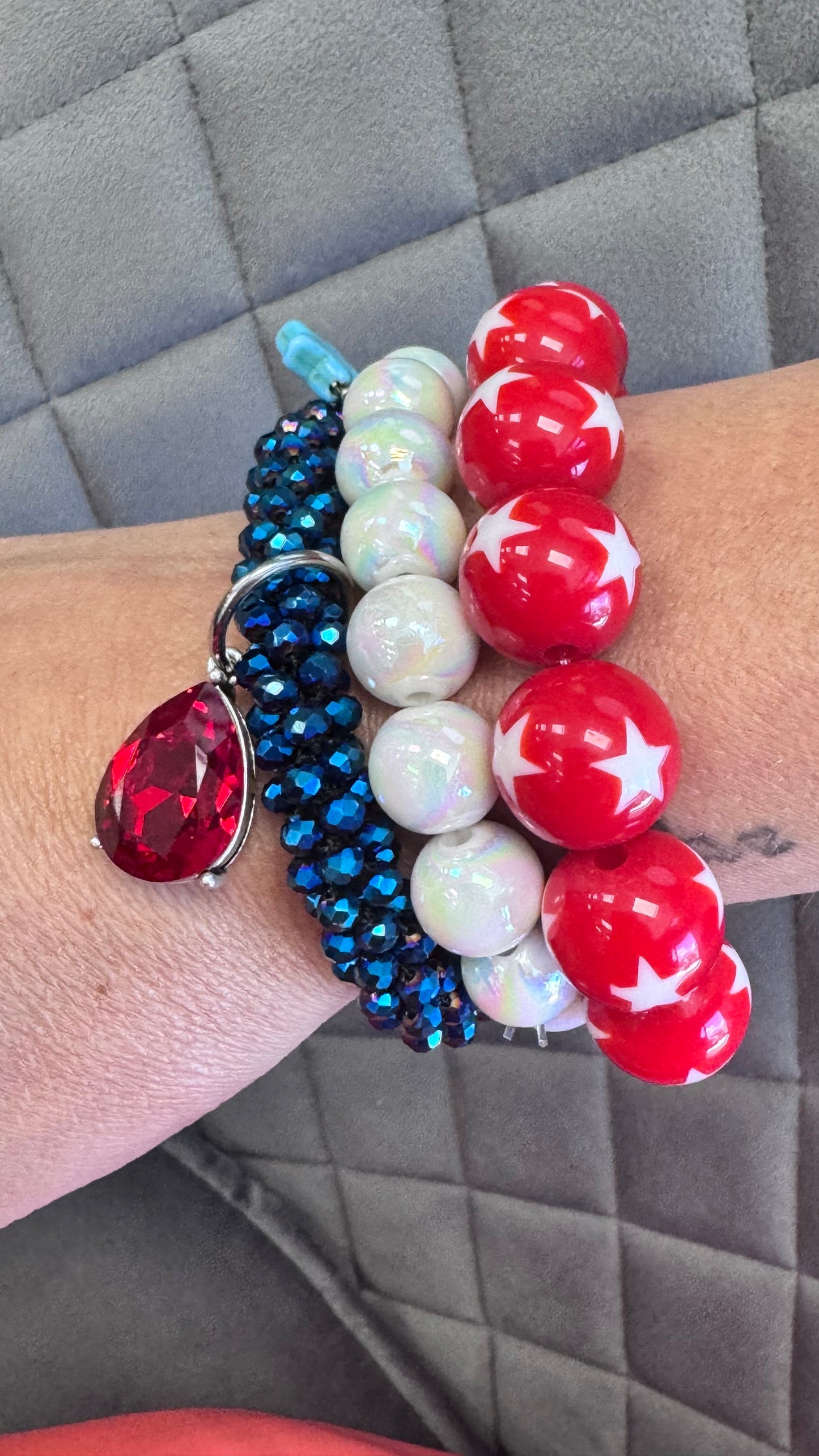 Red, White and Blue Bracelet Set