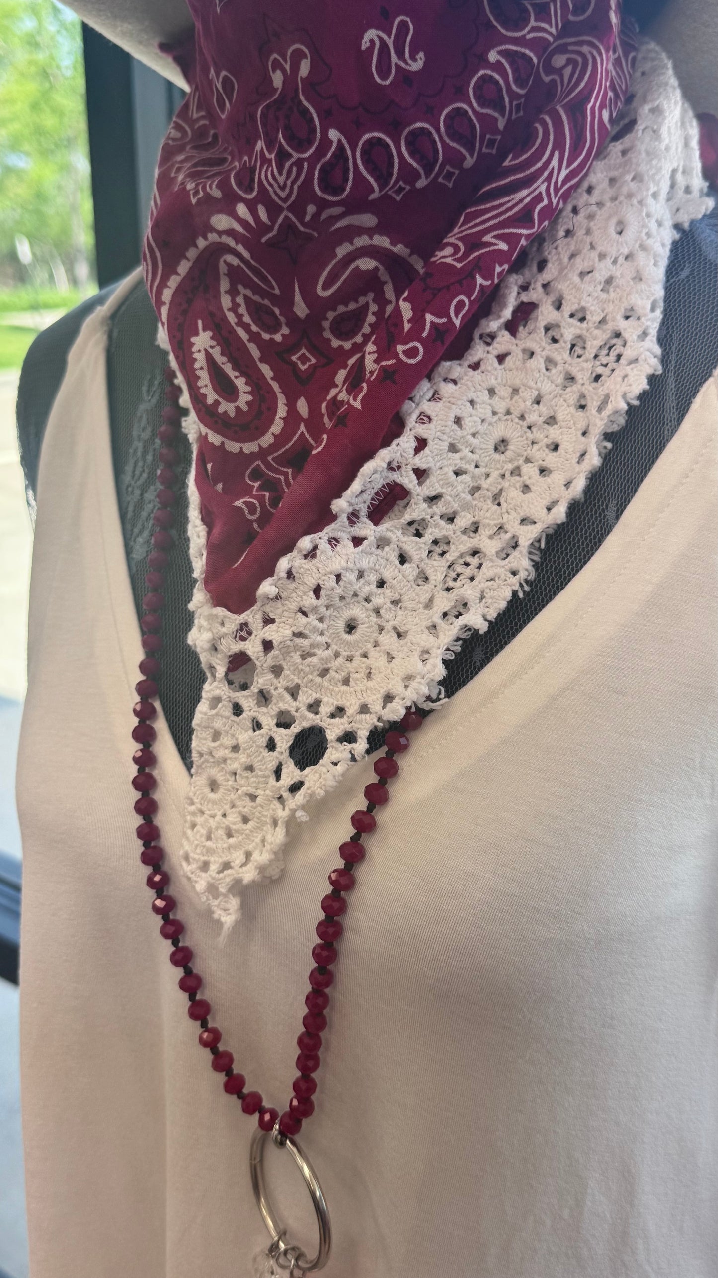 Patriotic and Embroidered detail Bandana