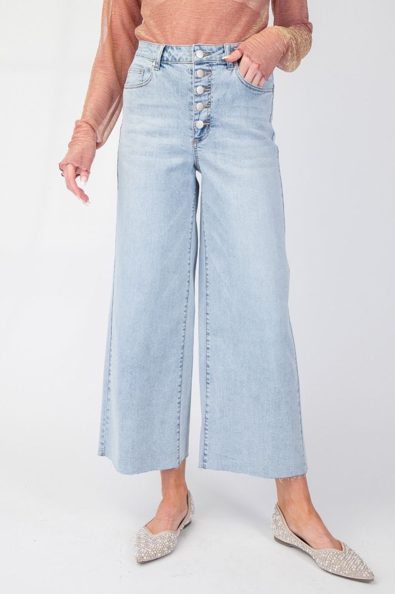 Button Front Crop Pant (multiple colors)