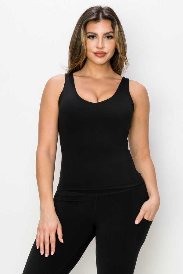 Black Fitted Activewear Full Tank