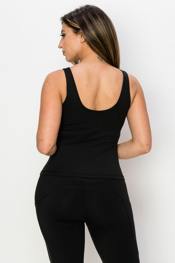 Black Fitted Activewear Full Tank