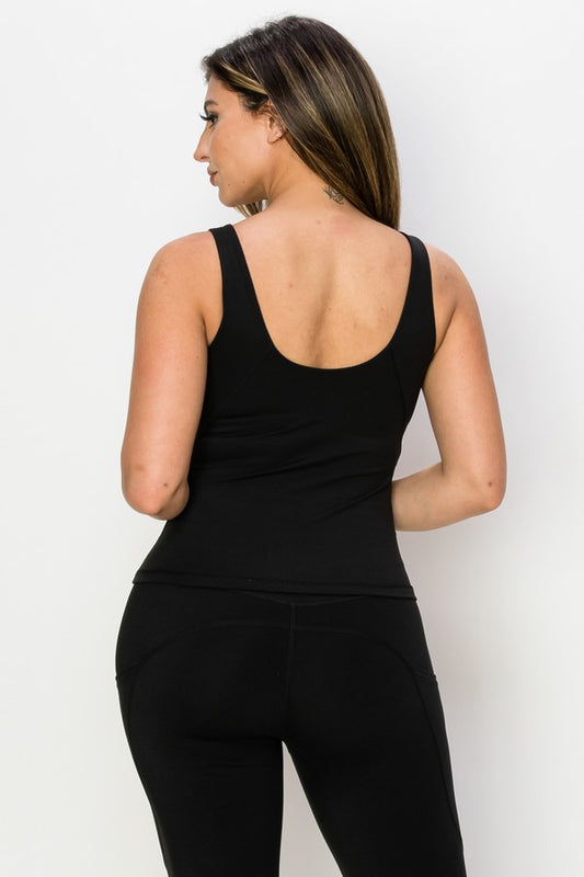 Black Fitted Activewear Full Tank