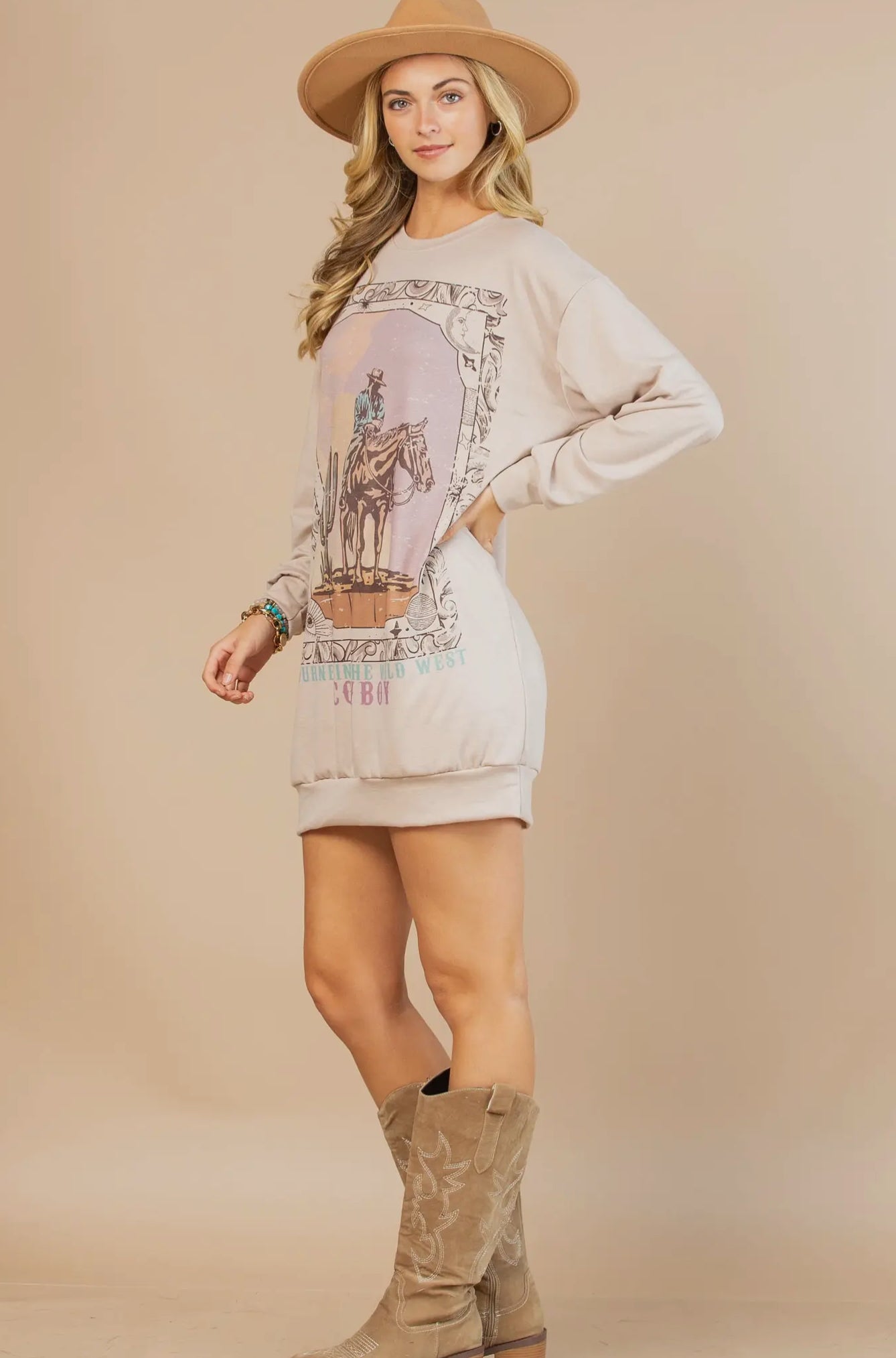 Western Journey Sweatshirt Dress