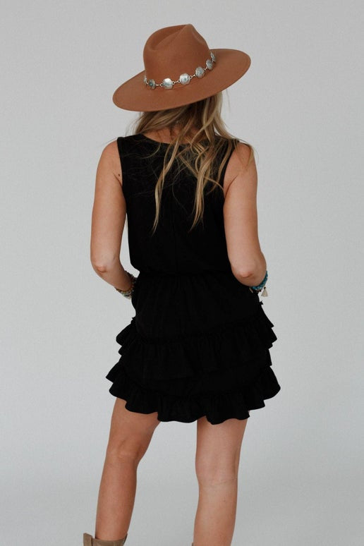 Ruffle Hem Sleeveless Dress