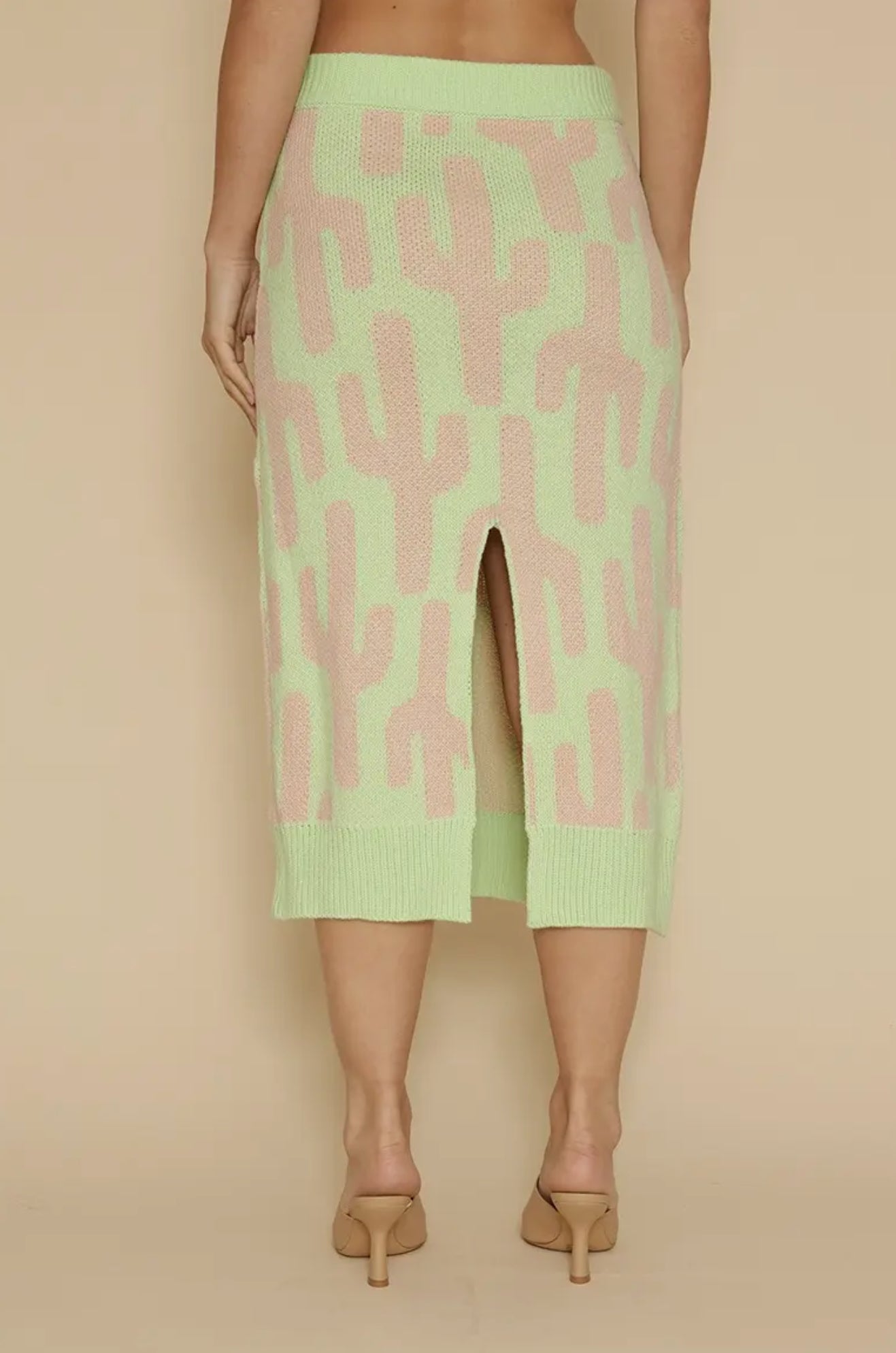 Neon Cactus Midi Skirt