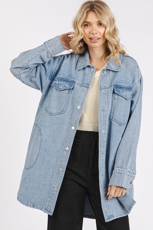 Light Wash Oversized Denim Jacket