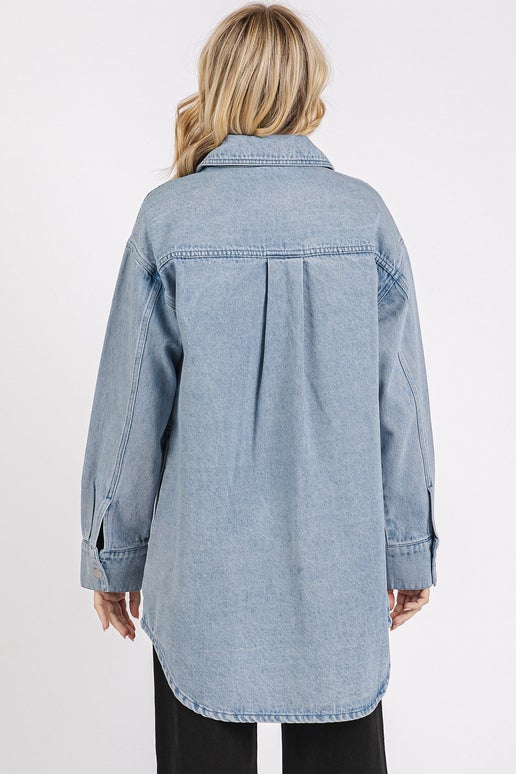 Light Wash Oversized Denim Jacket
