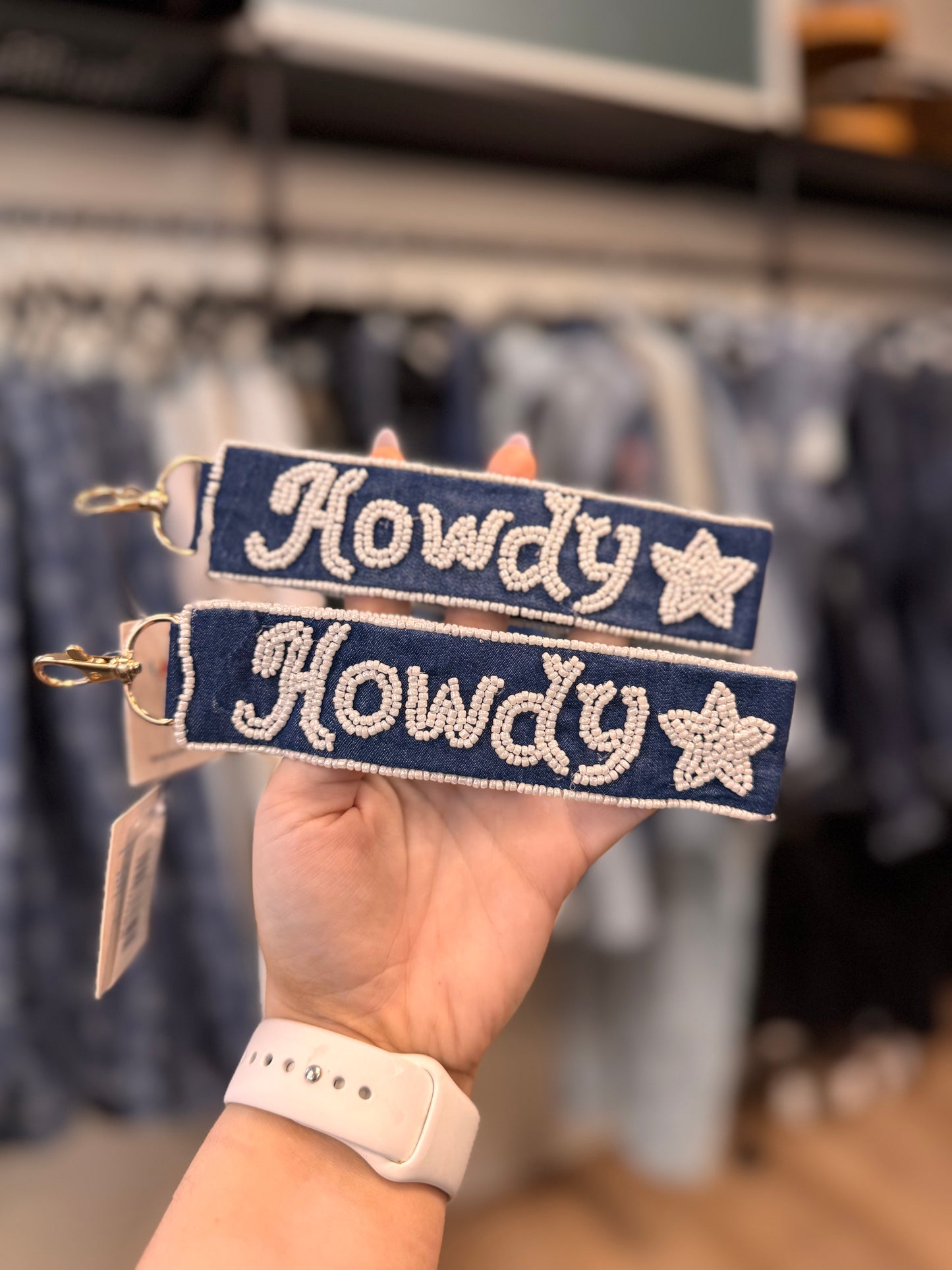 Denim Howdy Key Chain Strap