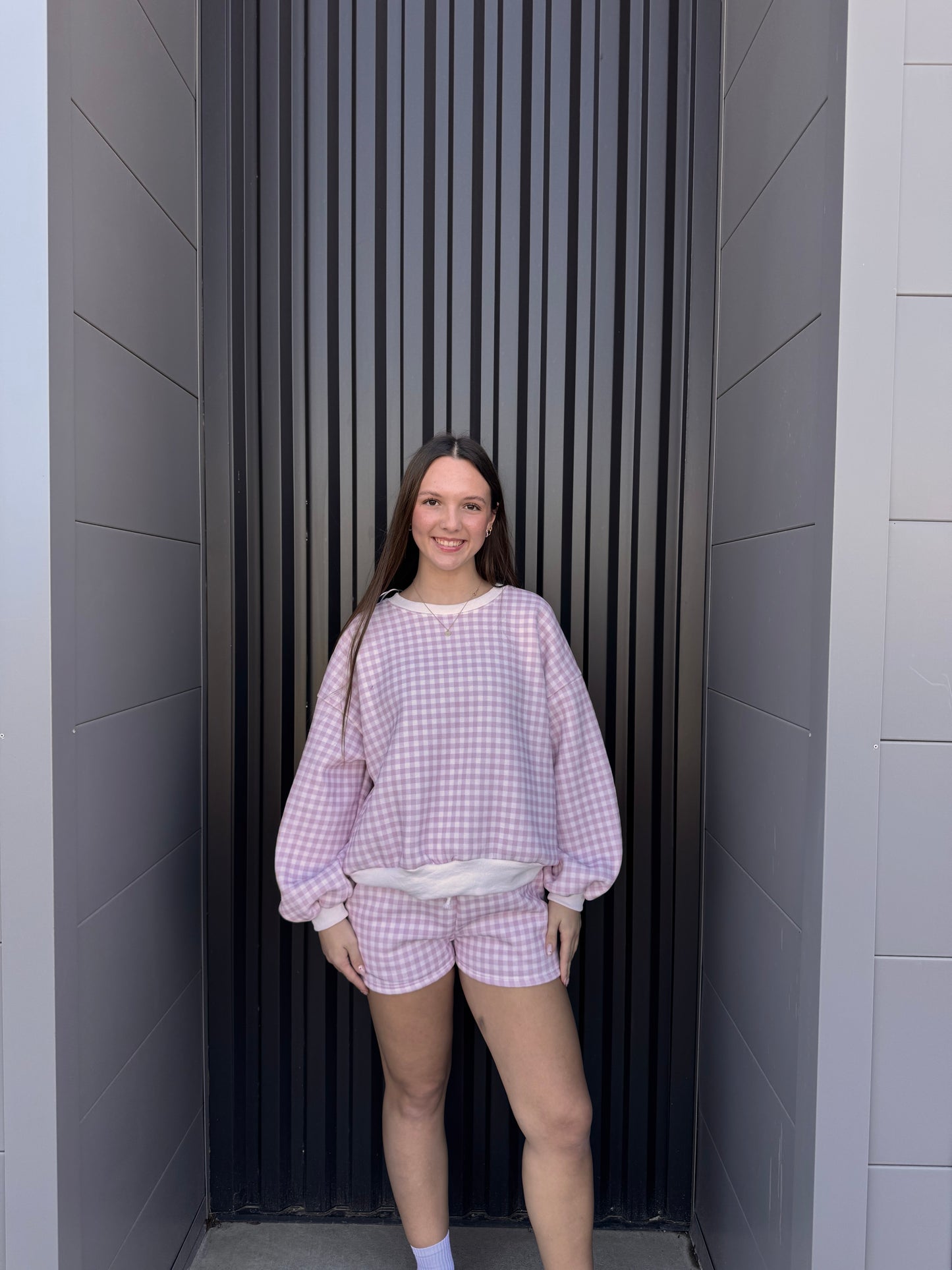 Pink And White Gingham Set