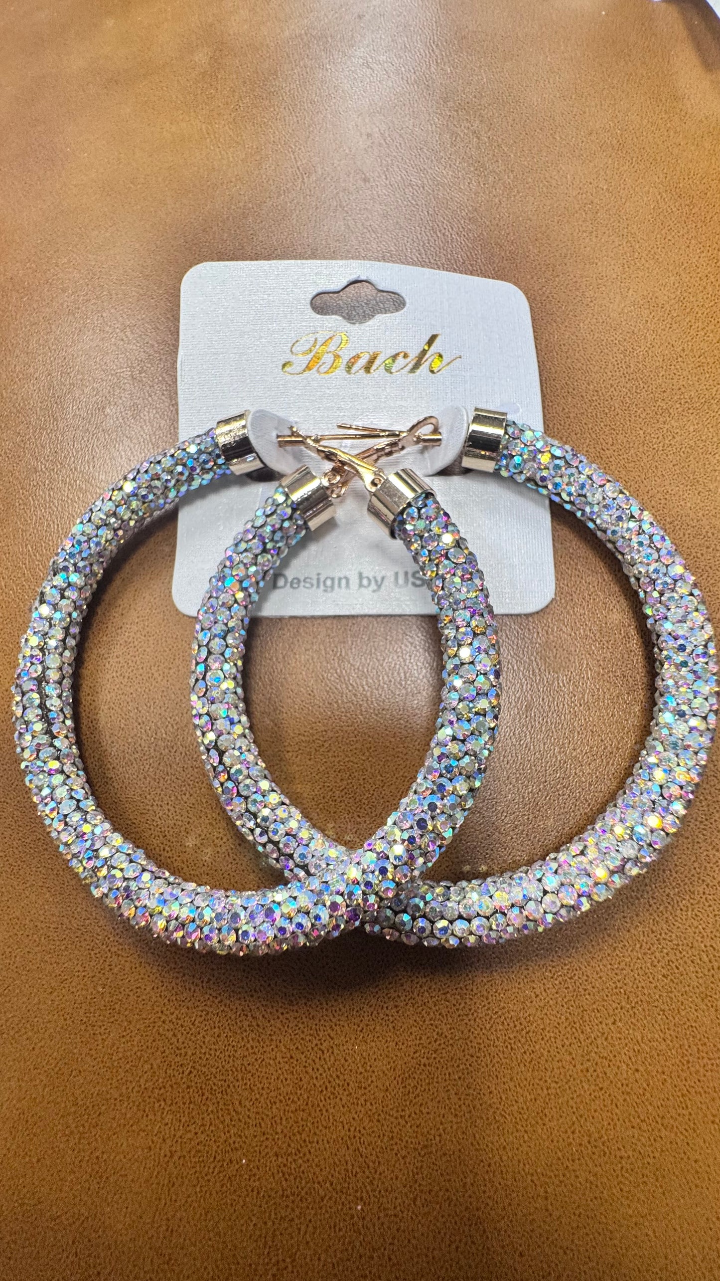 BT Large Iridescent Hoop Earings