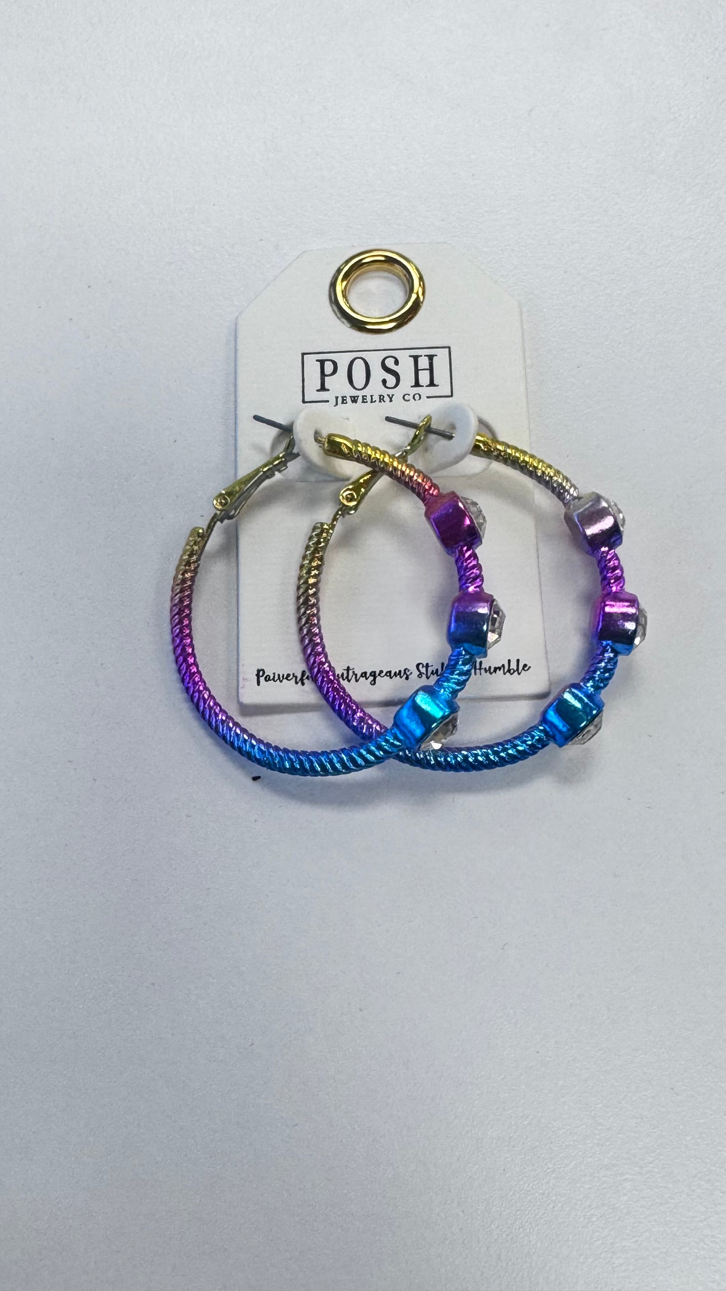 Rainbow Sunset Earrings with rhinestones