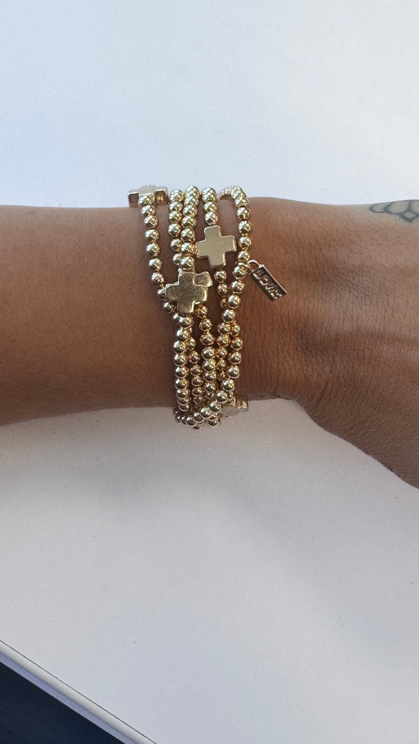 Gold Cross Layered Bracelet