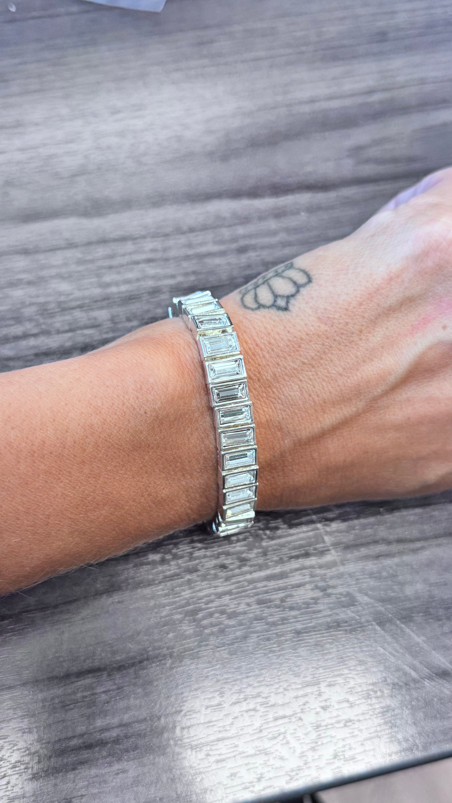 Silver and rhinestone Bracelet