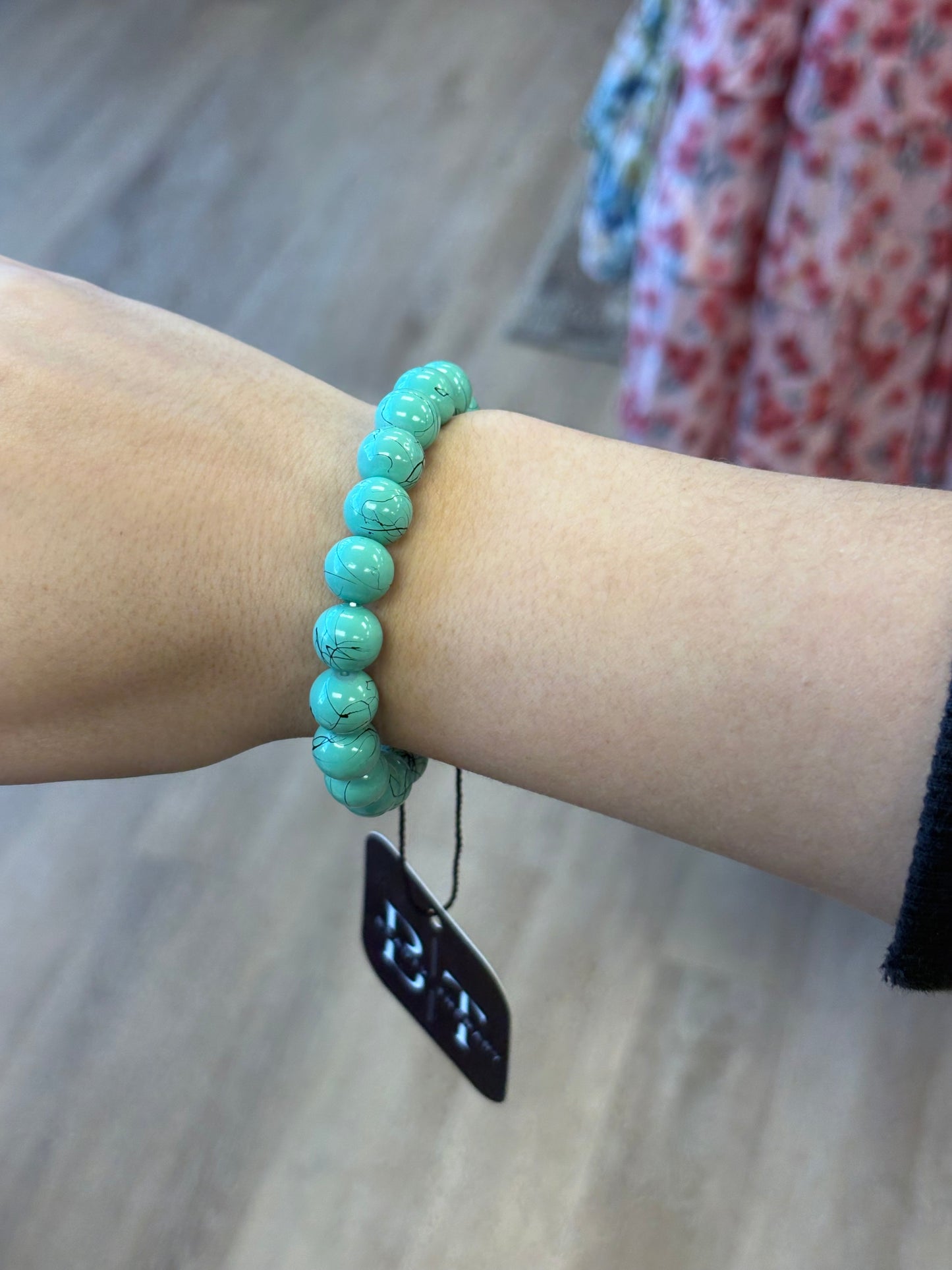 Beaded turquoise stretch bracelet