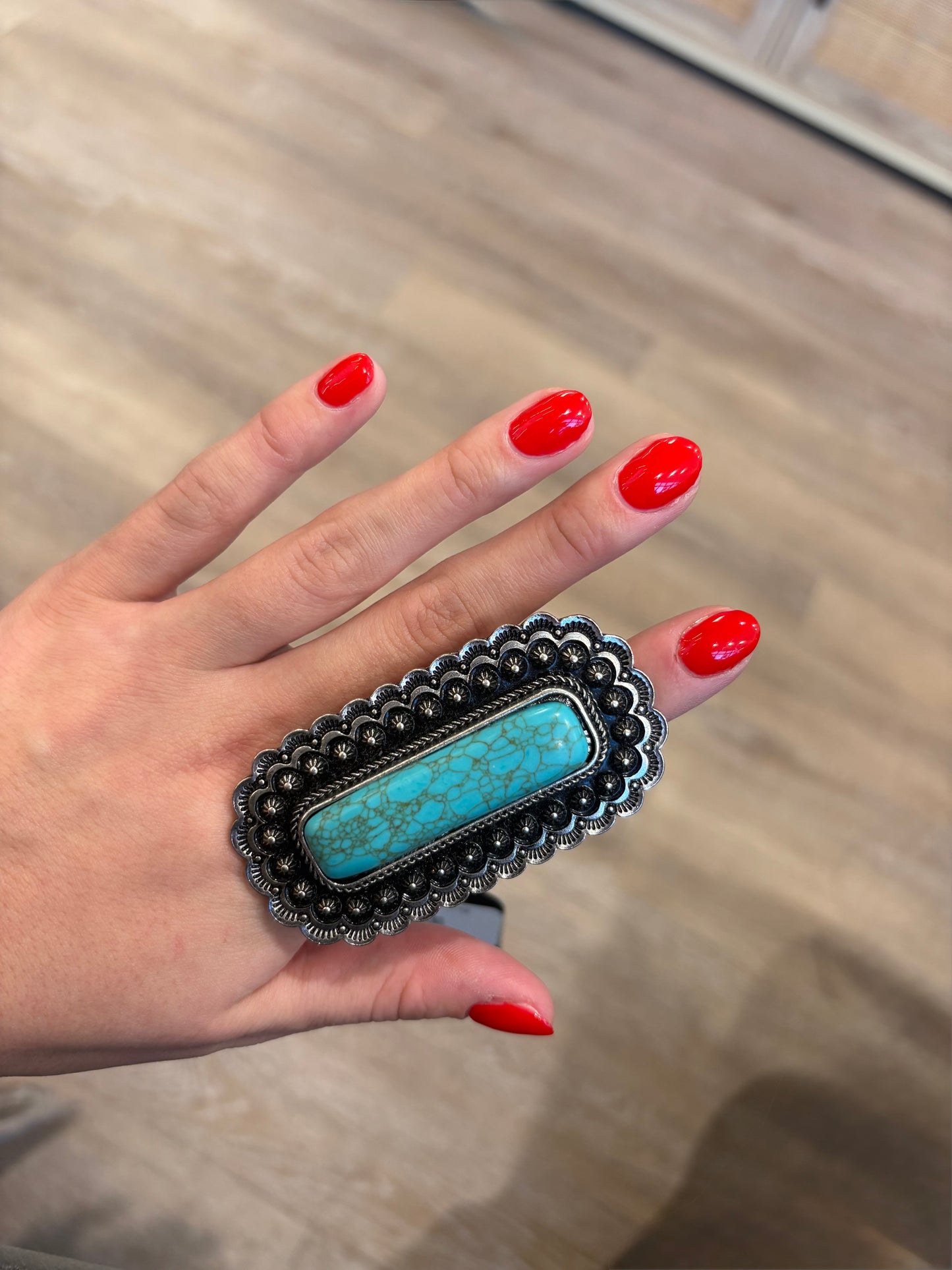XL Concho stone ring