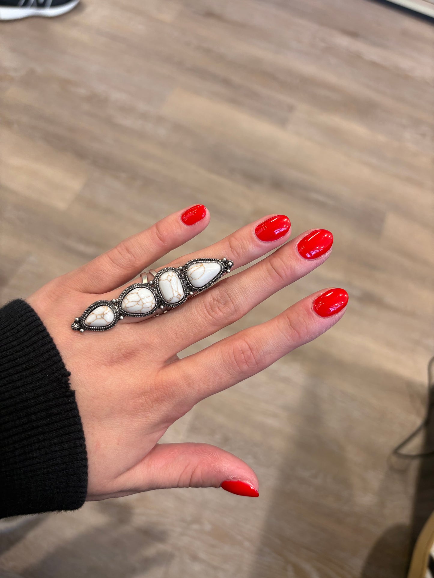 White 4 stone ring