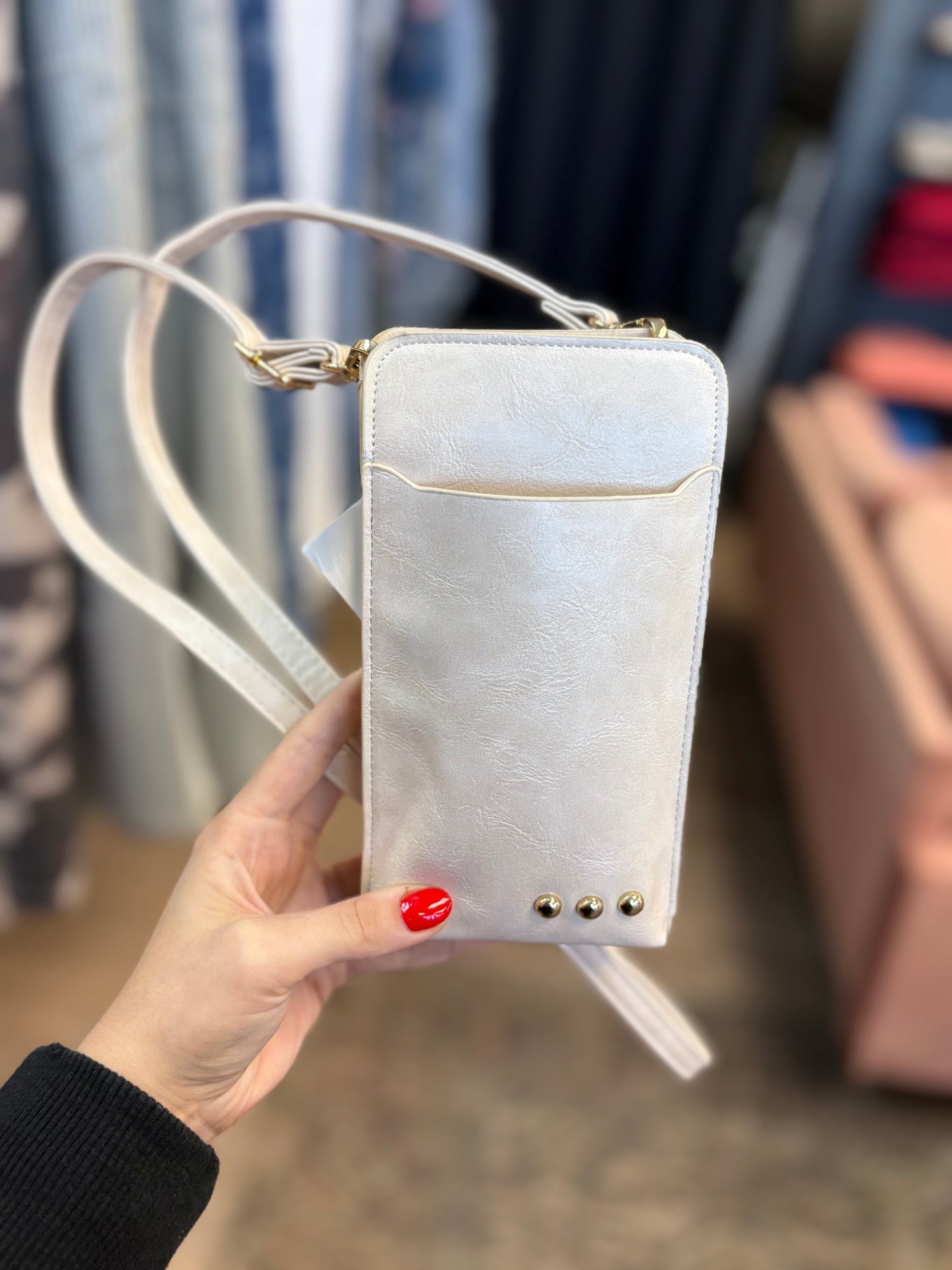 Cream Cross Body Phone Bag
