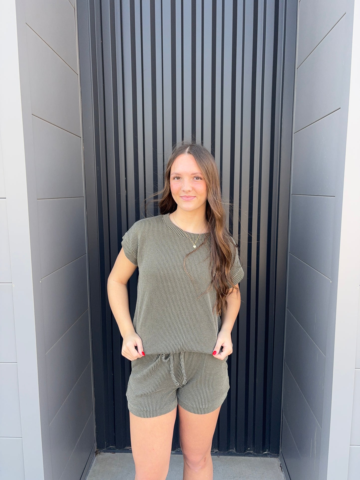 Cap Sleeve Ribbed Set