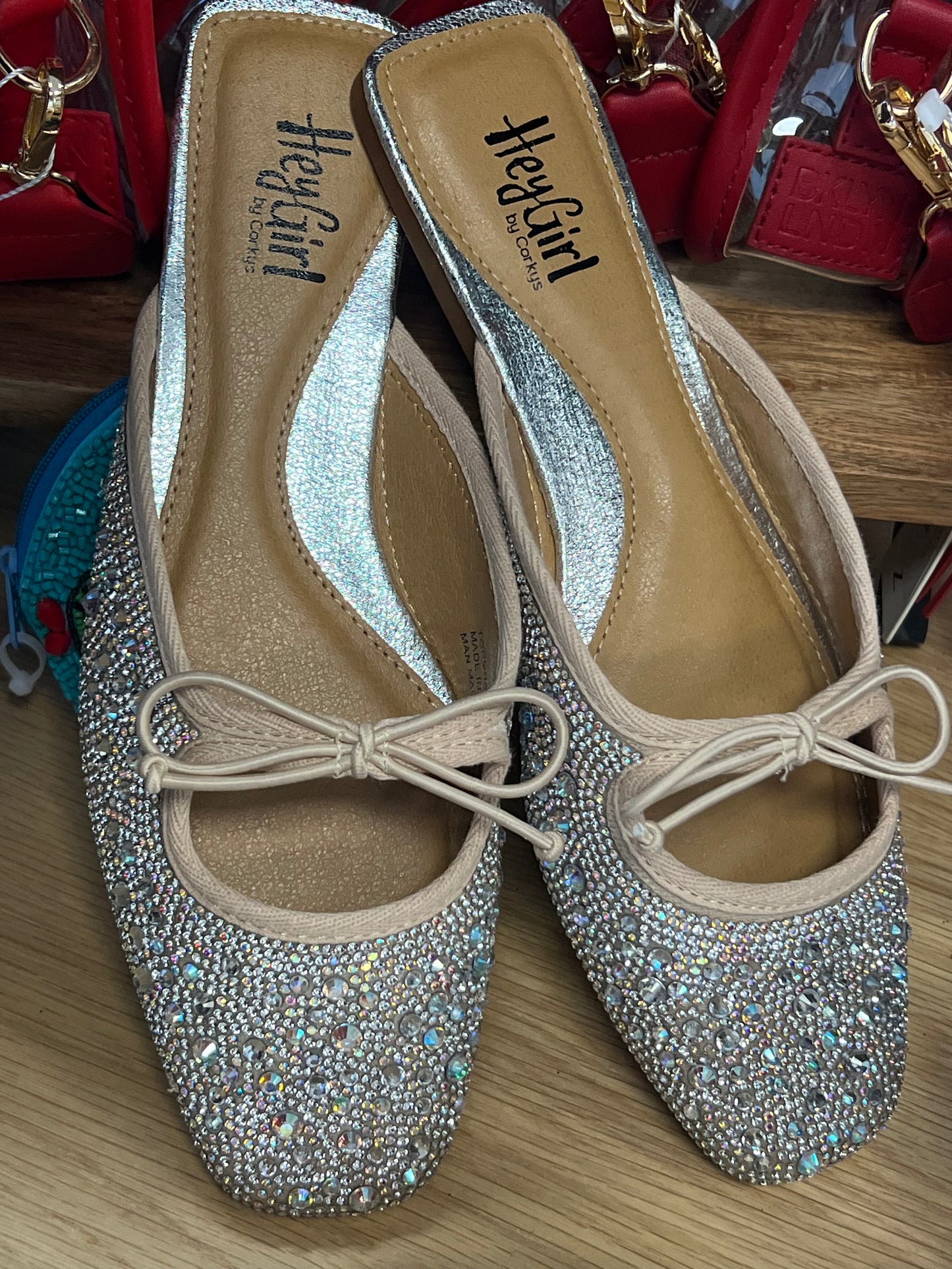 Rhinestone Flat with Bow Detail