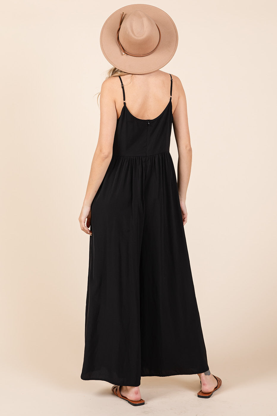 Black Wide Leg Sleeveless Scoop Neck Jumpsuit