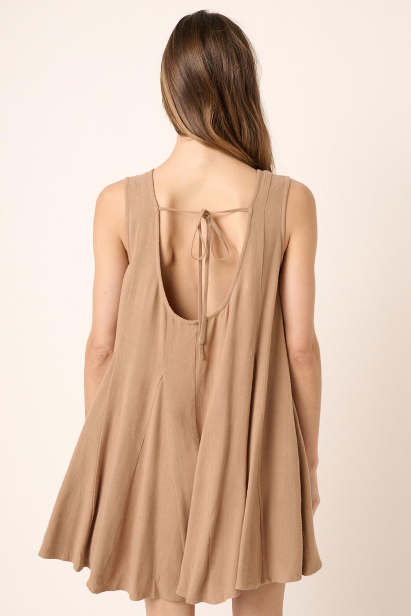 Tan Wide Leg Romper