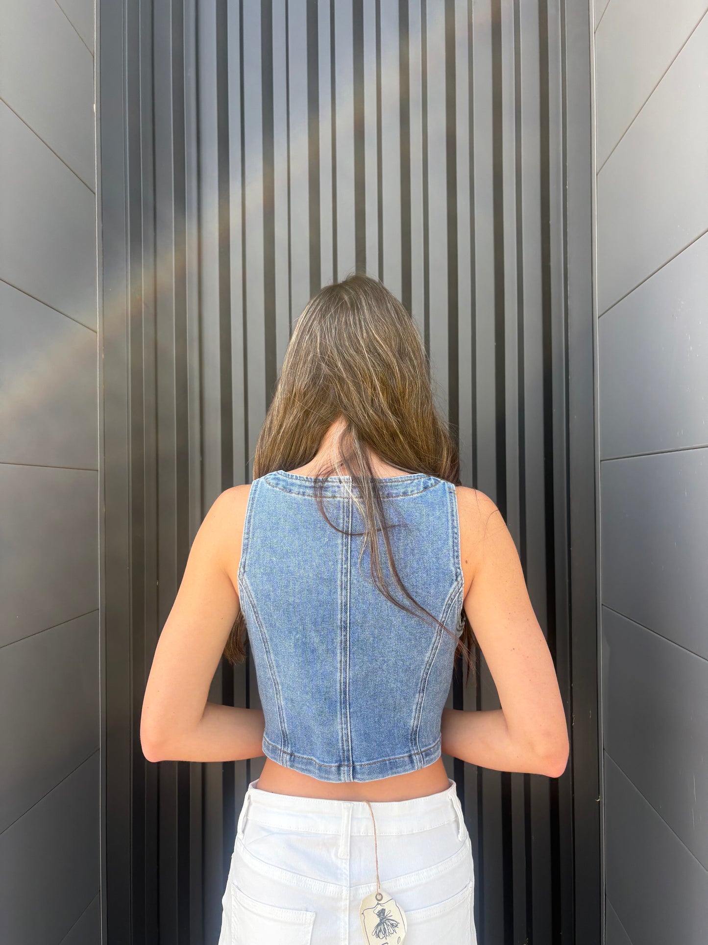 Denim Zipper Vest