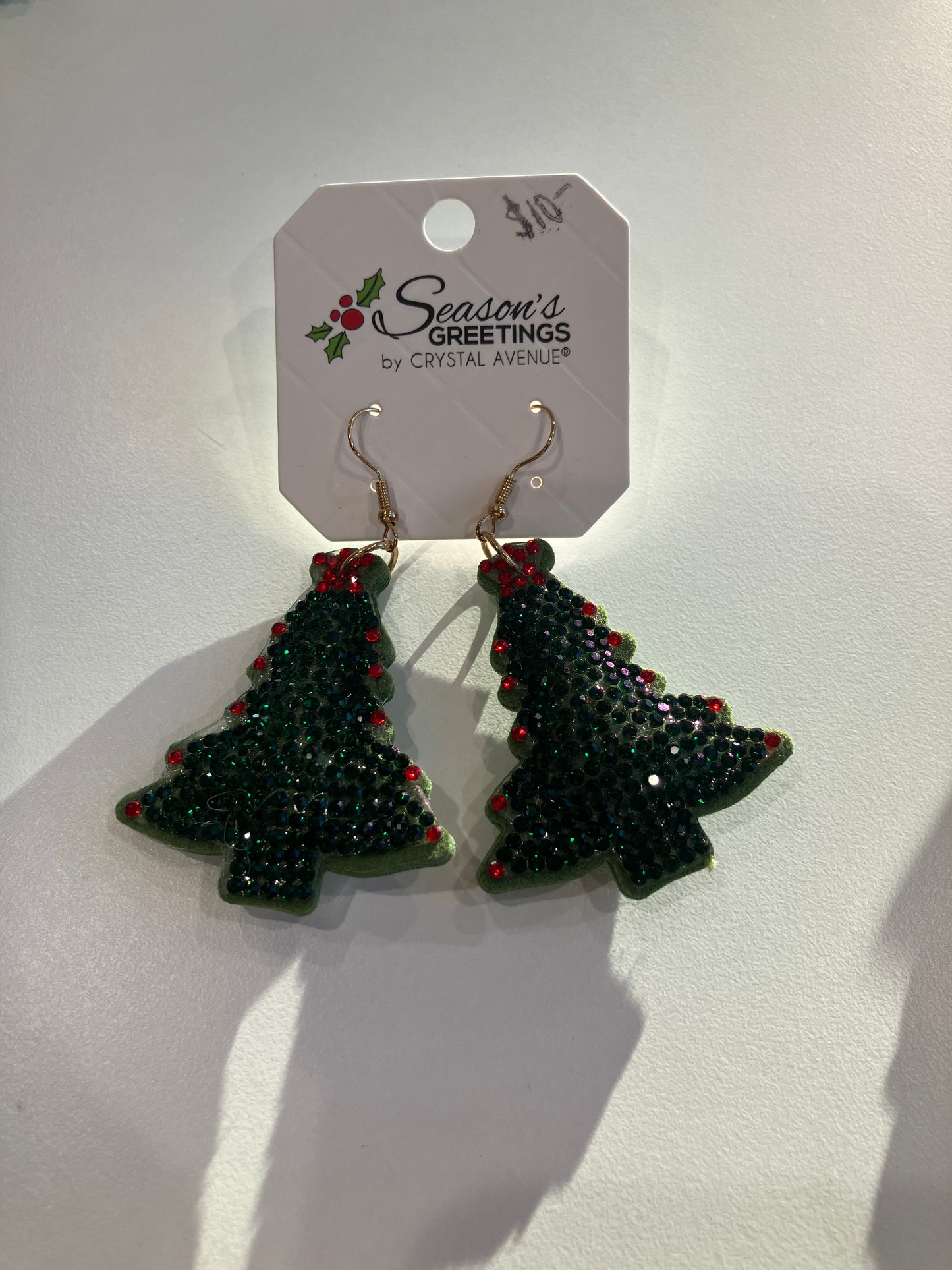 Cute Gemmed Christmas Tree Earrings – Festive Holiday Jewelry