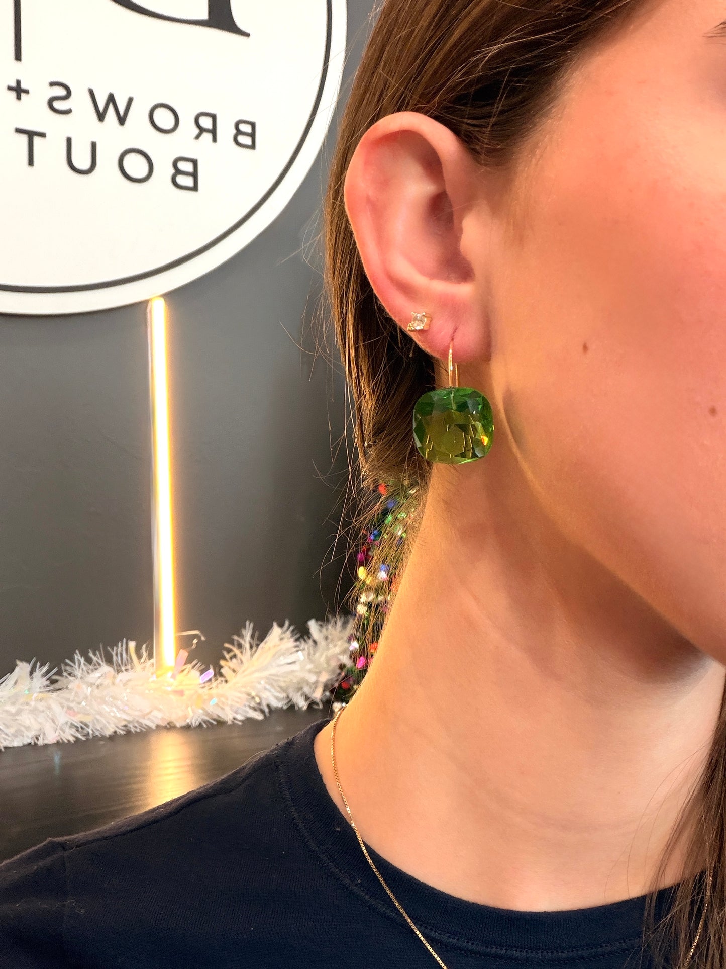Green Gem Earrings
