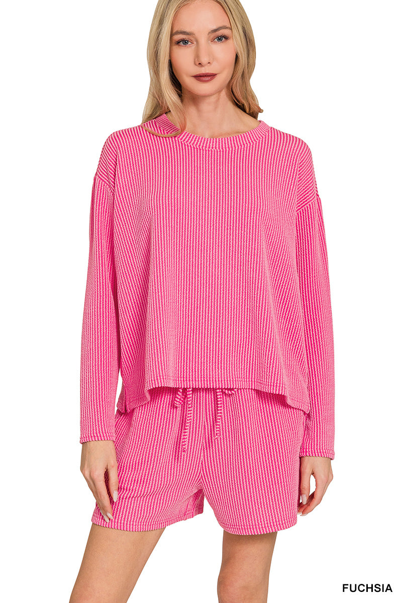 Long Sleeved Ribbed Set (multiple colors)