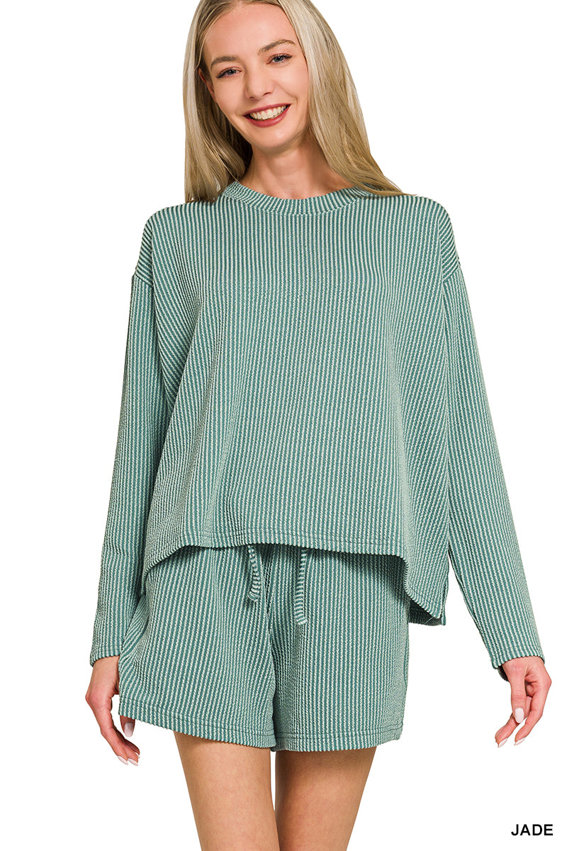 Long Sleeved Ribbed Set (multiple colors)